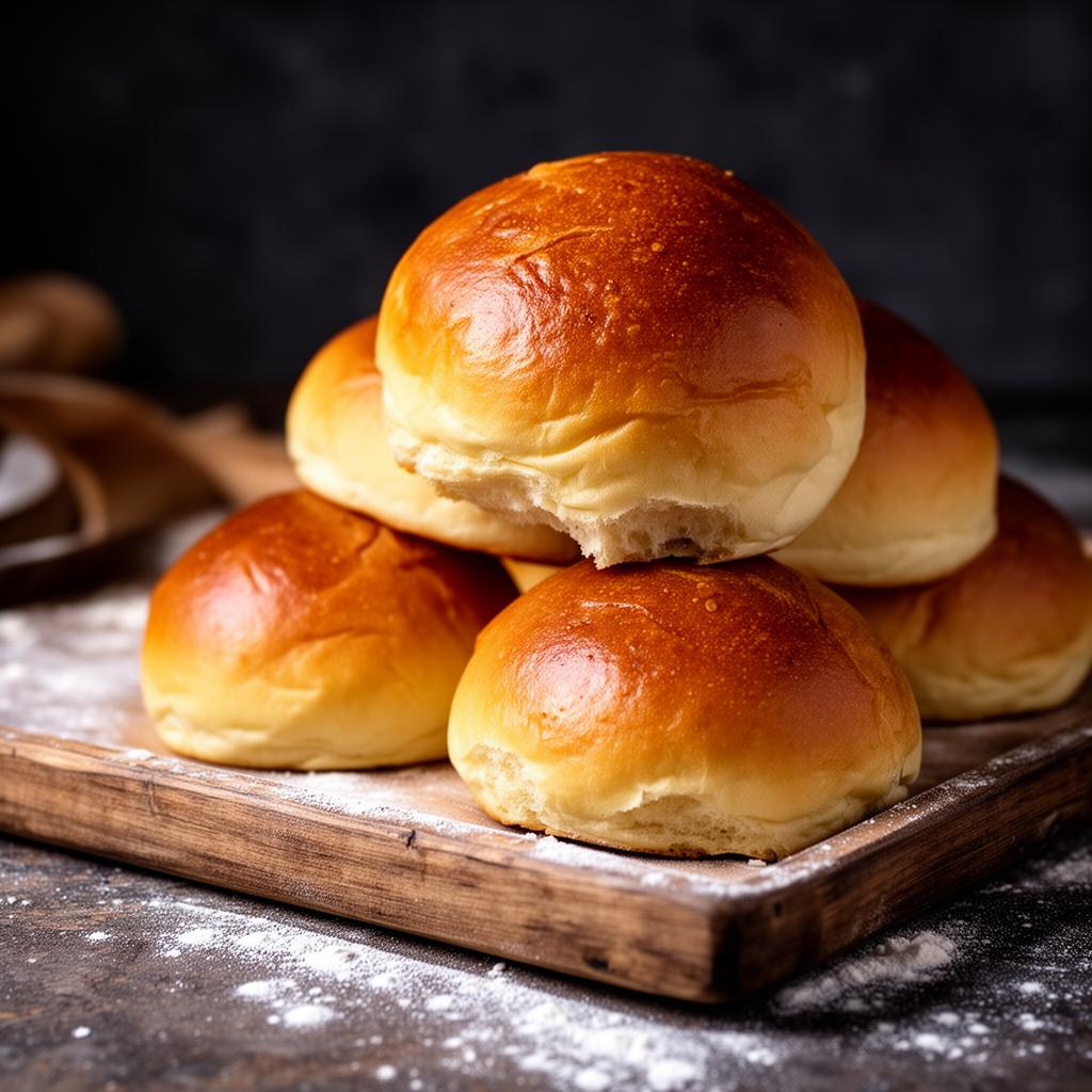 Fresh homemade burger buns